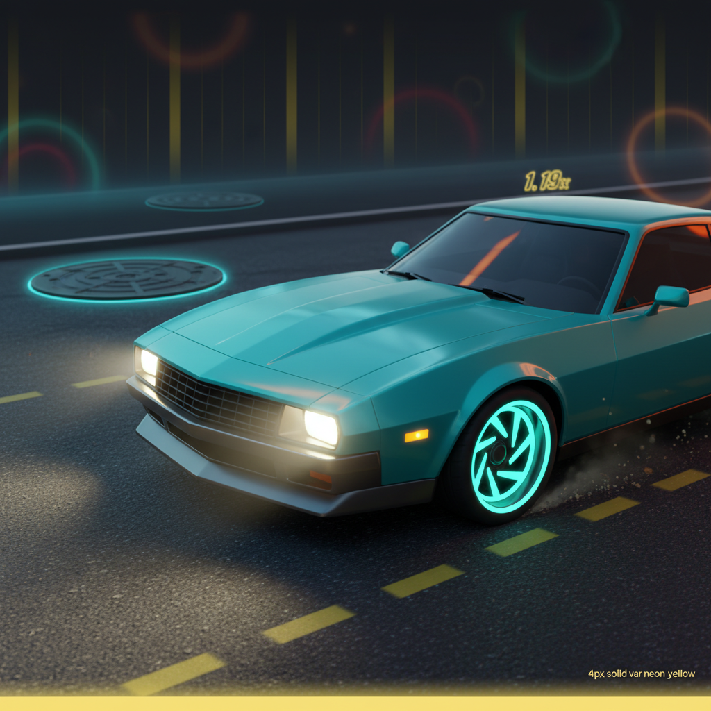 Auto turchese/cyan che rappresenta l'ostacolo